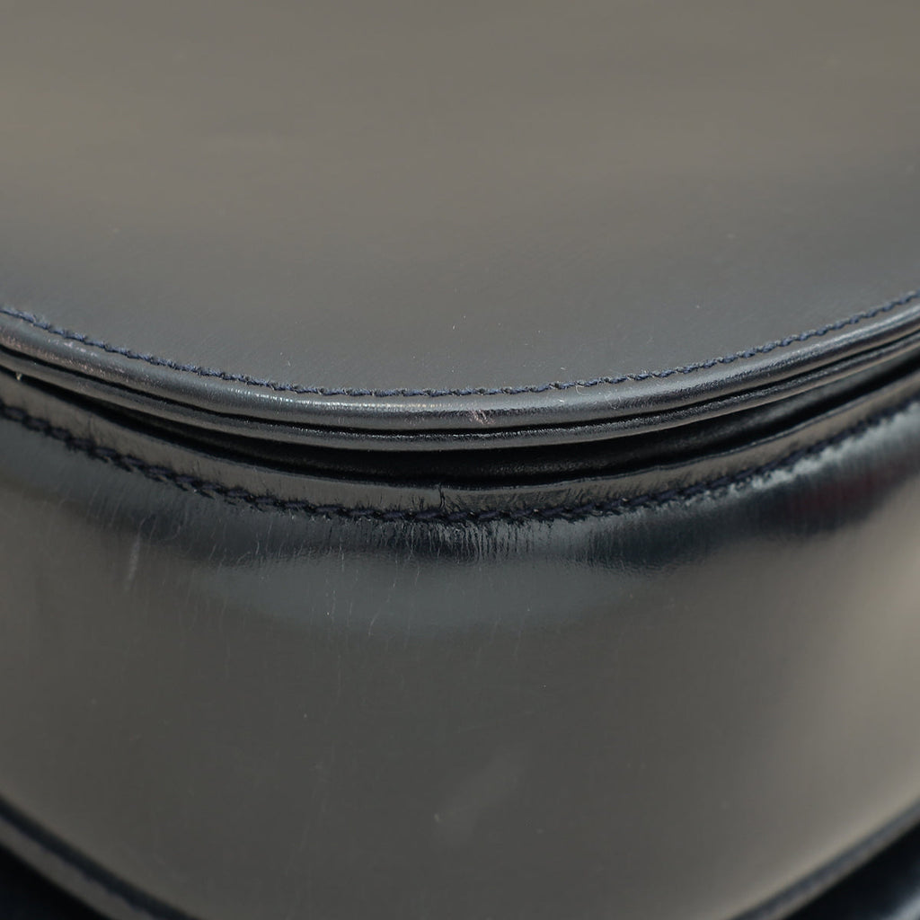 Gucci Navy Blue Bamboo Top Handle Bag