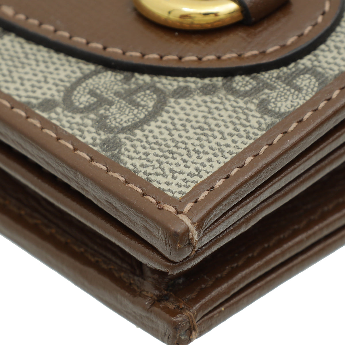 Gucci Ebony 1955 Horsebit Card Case Chain Walle
