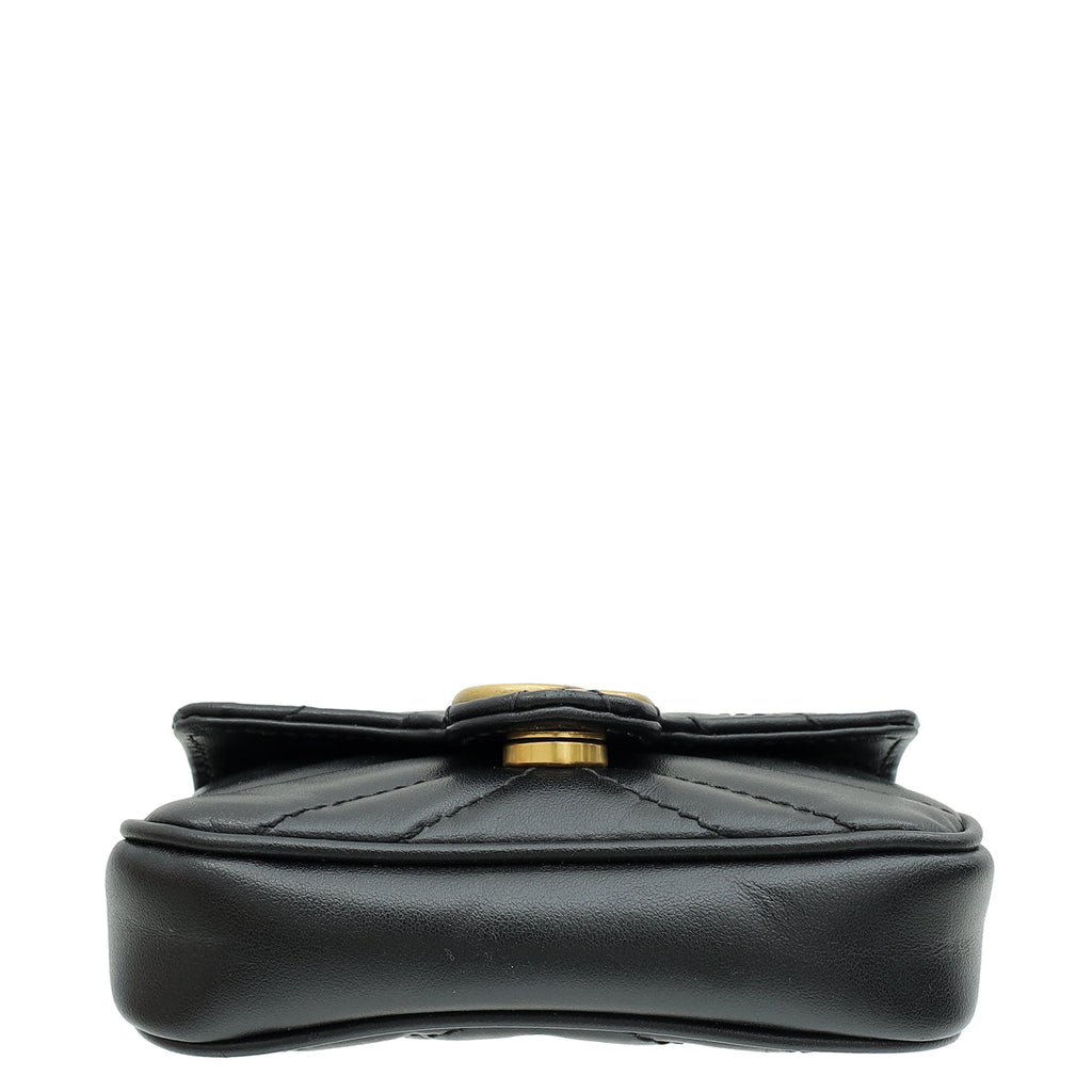 Gucci Black GG Marmont Chain Pouch