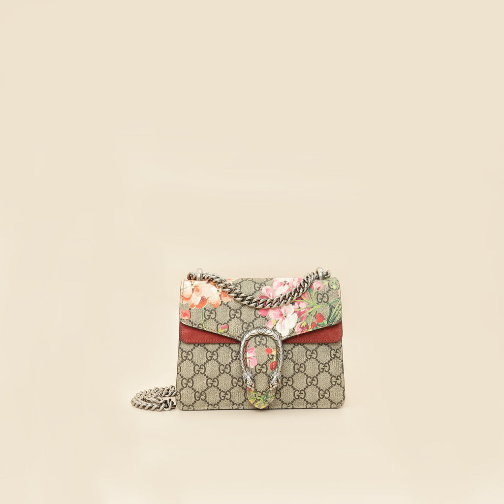 Gucci Bicolor GG Supreme Blooms Dionysus Mini Shoulder Bag