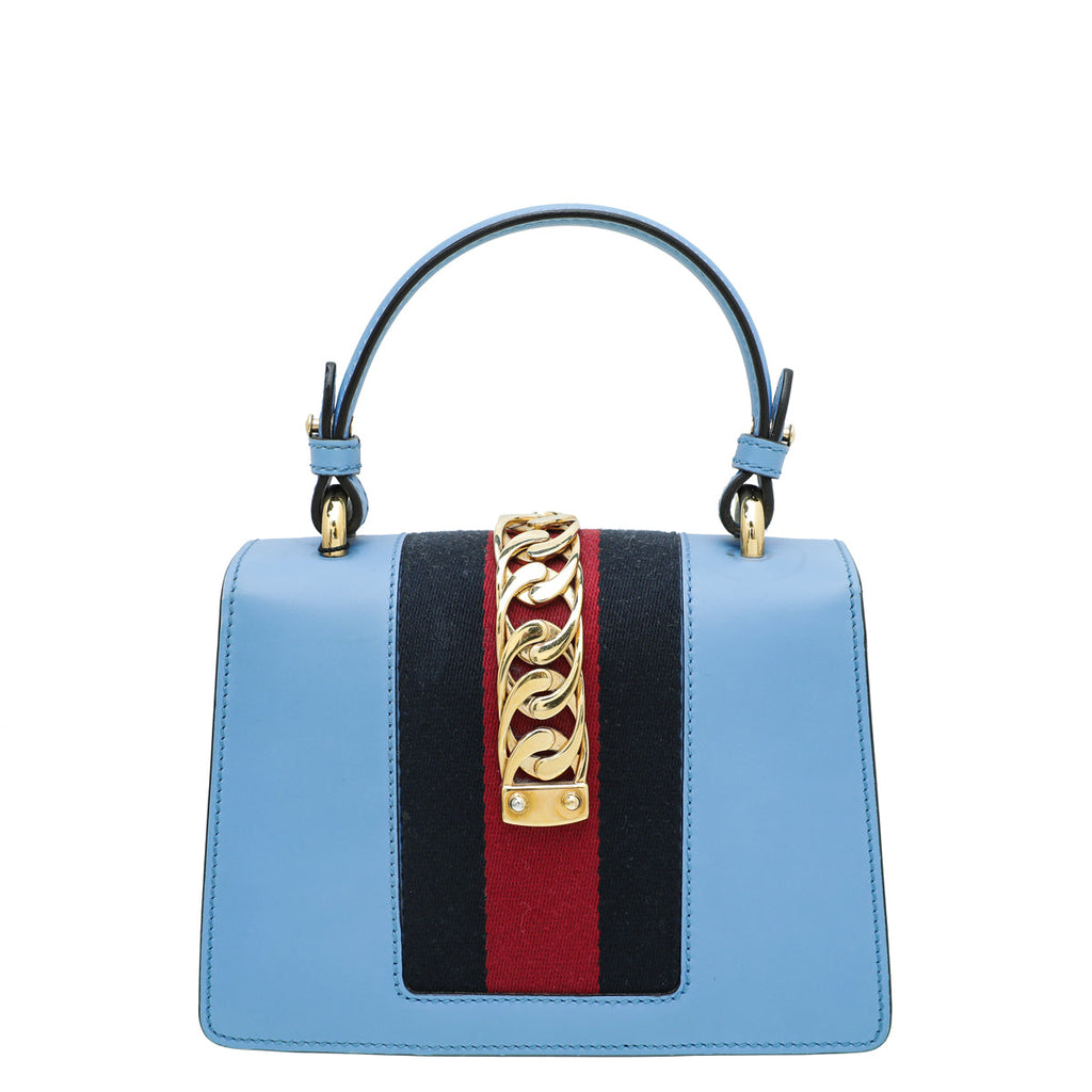 Gucci Blue Sylvie Top Handle Mini Bag