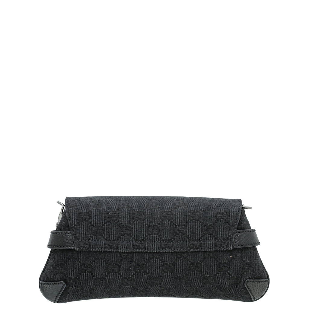 Gucci Black GG Horsebit Pochette Bag