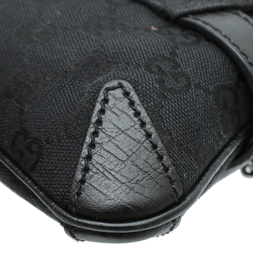 Gucci Black GG Horsebit Pochette Bag