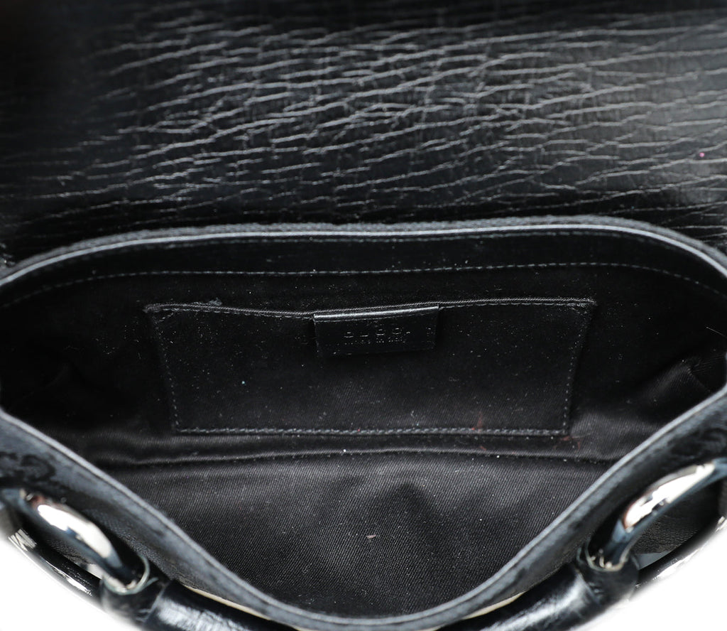 Gucci Black GG Horsebit Pochette Bag