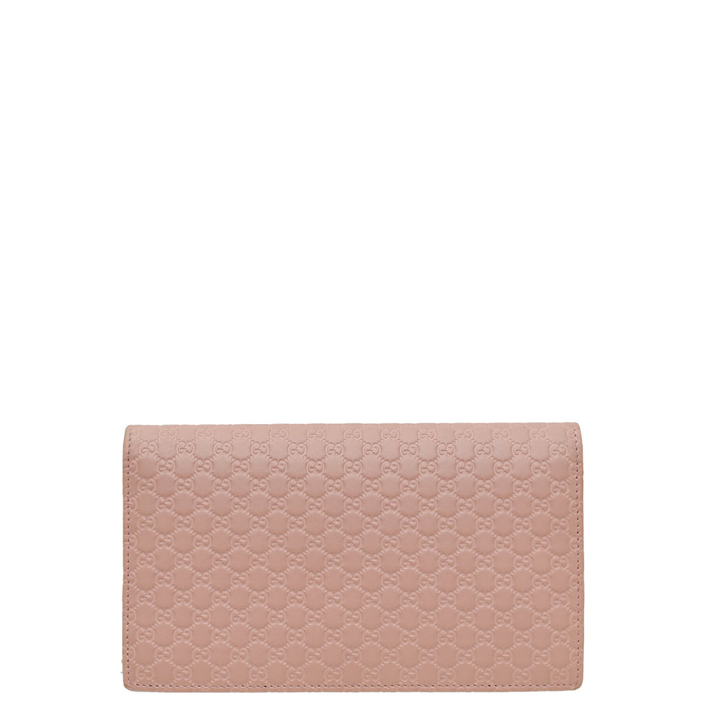 Gucci Dust Pink GG Microguccissima Strap Wallet