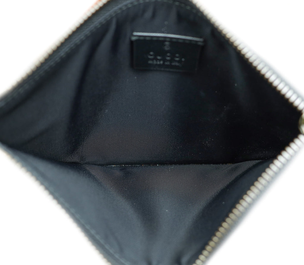 Gucci Black Multicolor Tropical Print Zip Pouch