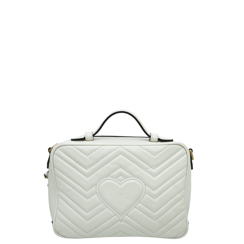 Gucci White Sylvie Web GG Marmont Bag