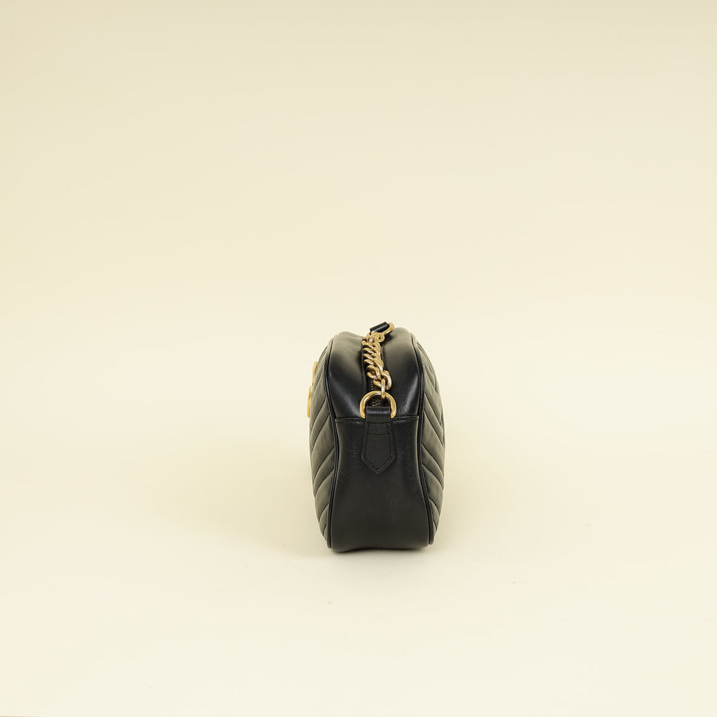 Gucci Black GG Marmont Camera Small Shoulder Bag