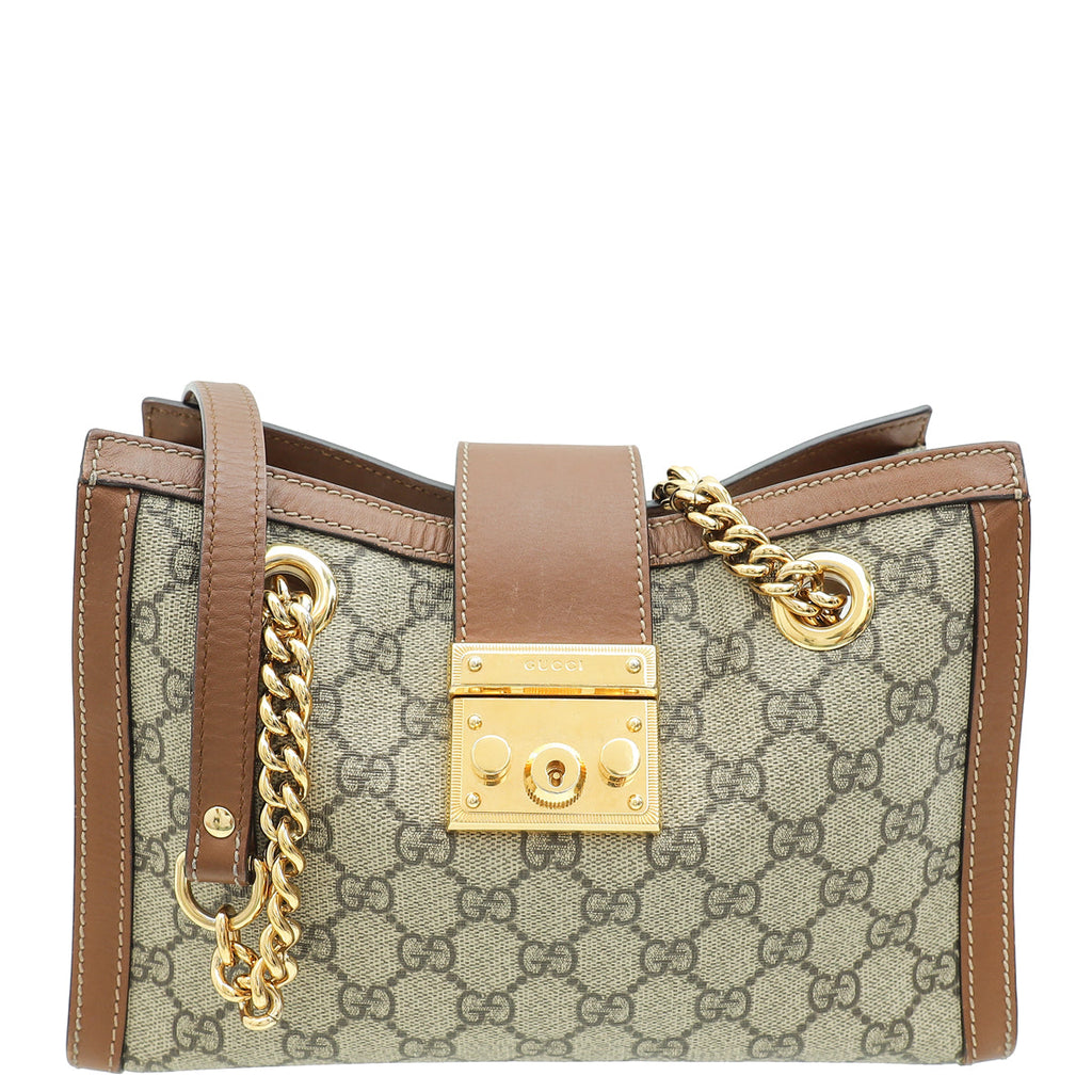 Gucci Bicolor GG Supreme Padlock Tote Small Bag