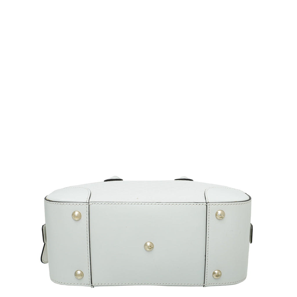 Gucci White Bright Diamante Textured Top Handle Bag