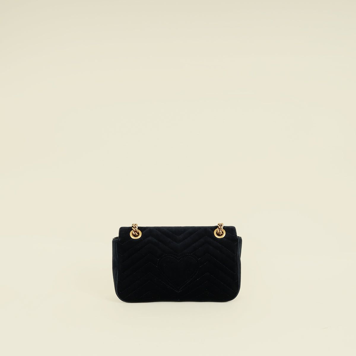 Gucci Black Velvet GG Marmont Medium Shoulder Bag