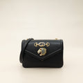 Gucci Black Rajah Medium Vitello Palmellato Lux Crystal Shoulder Bag