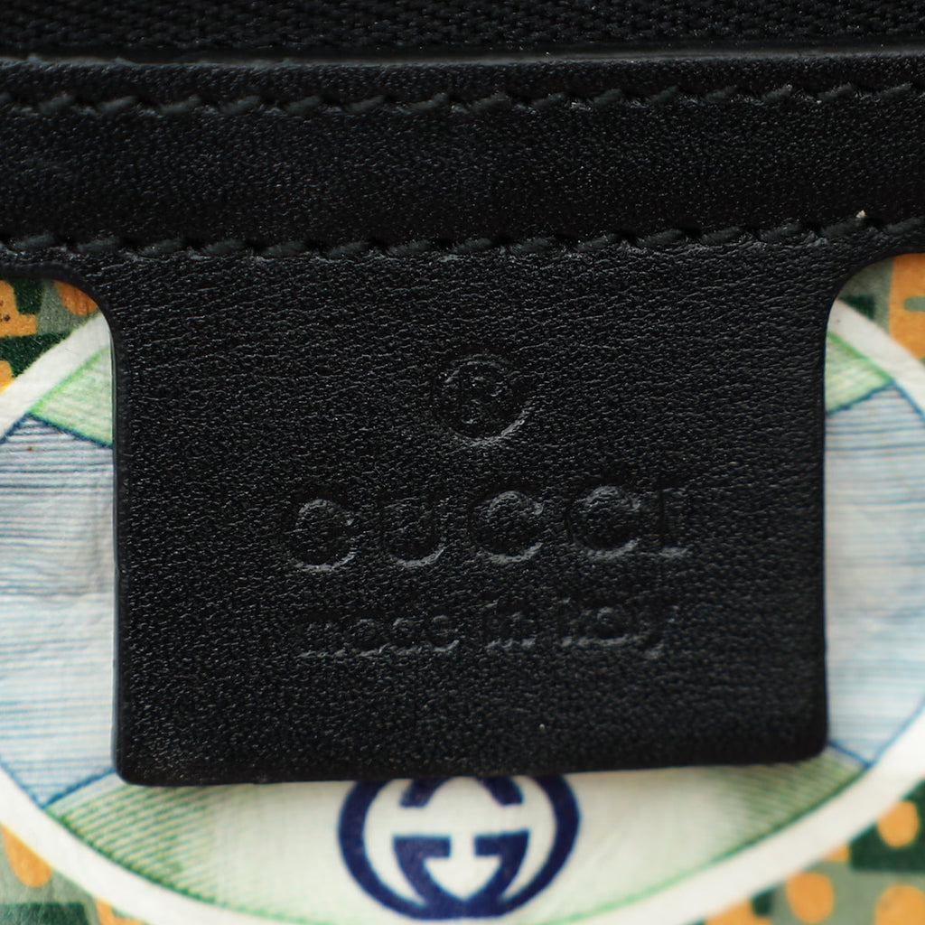 Gucci Black Rajah Medium Vitello Palmellato Lux Crystal Shoulder Bag