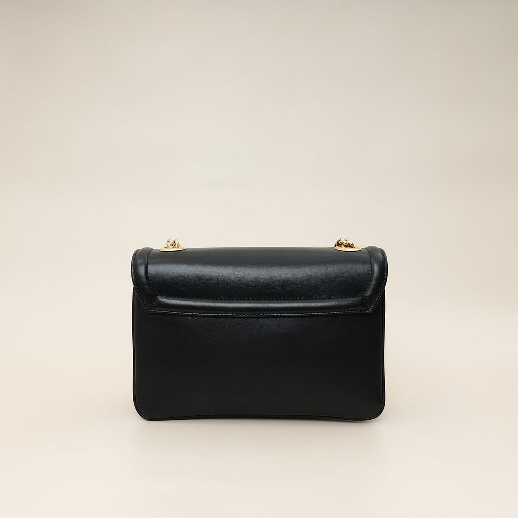 Gucci Black Rajah Medium Vitello Palmellato Lux Crystal Shoulder Bag
