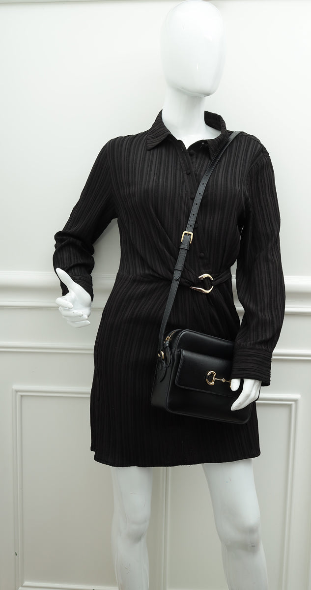 Gucci Black Horsebit 1955 Small Shoulder Bag