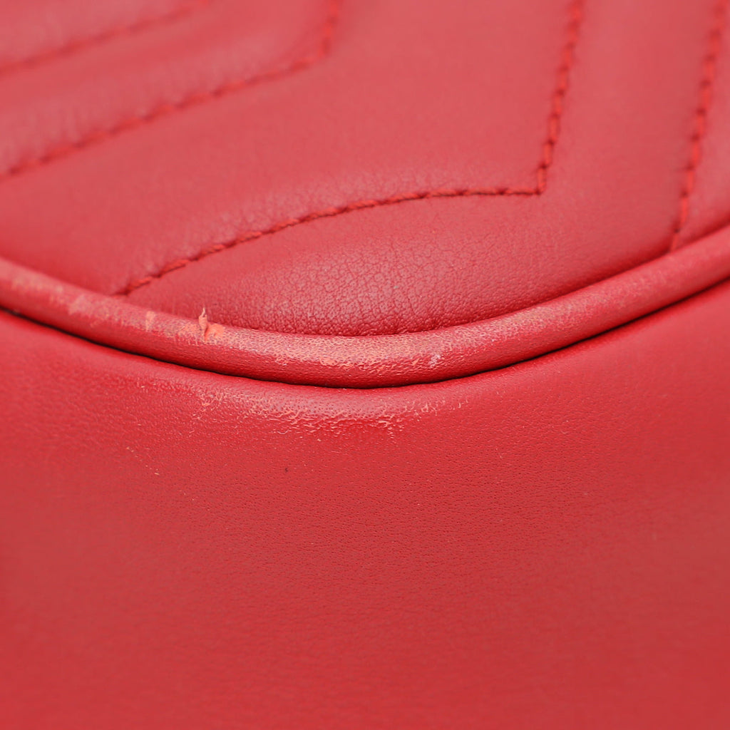 Gucci Red GG Marmont Camera Mini Bag