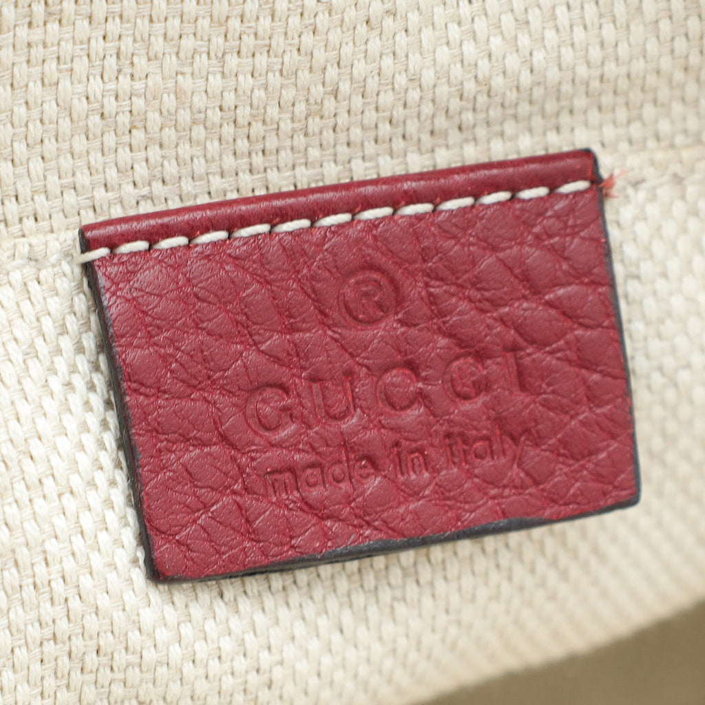 Gucci Burgundy Soho Disco Studs Camera Bag