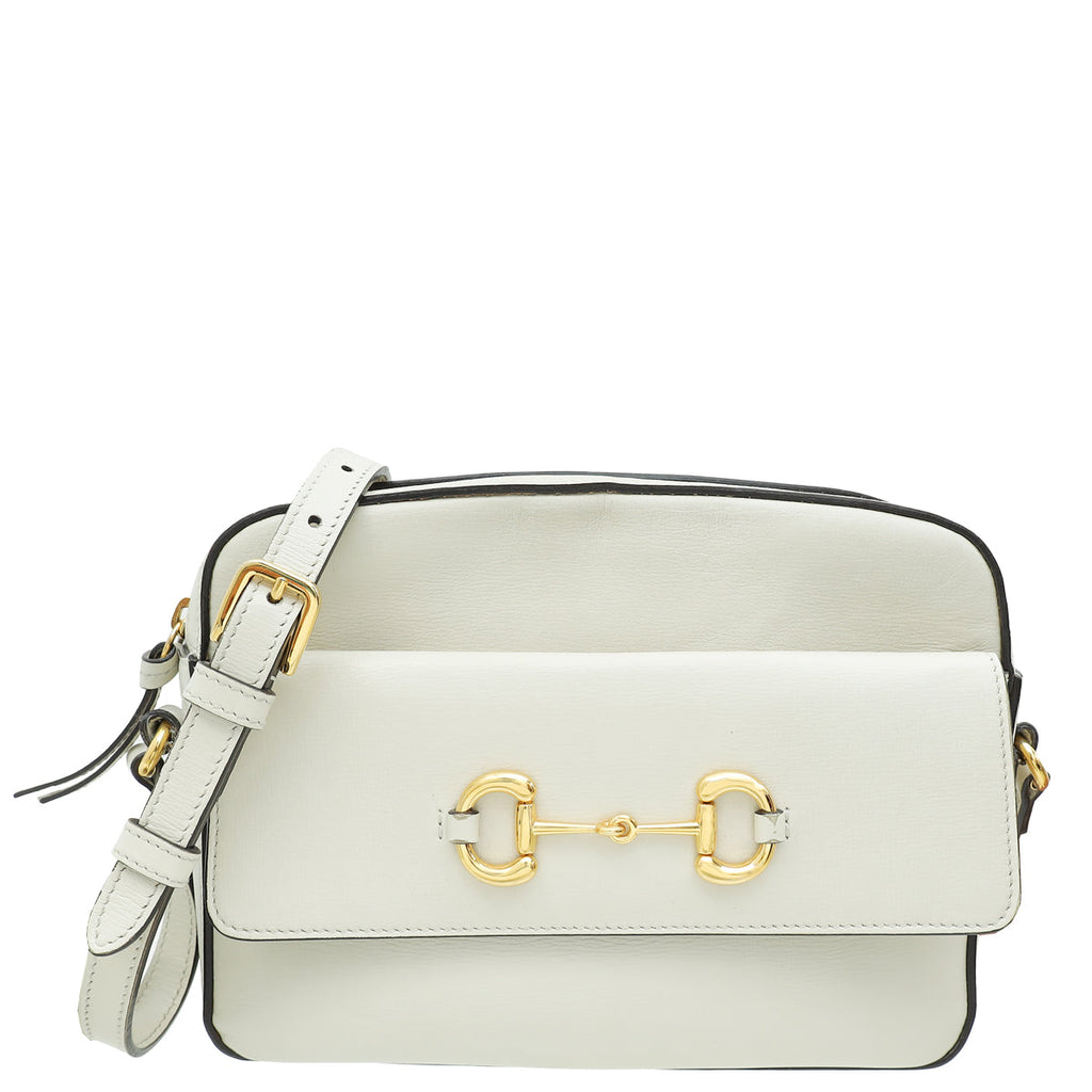 Gucci White Horsebit 1955 Small Shoulder Bag