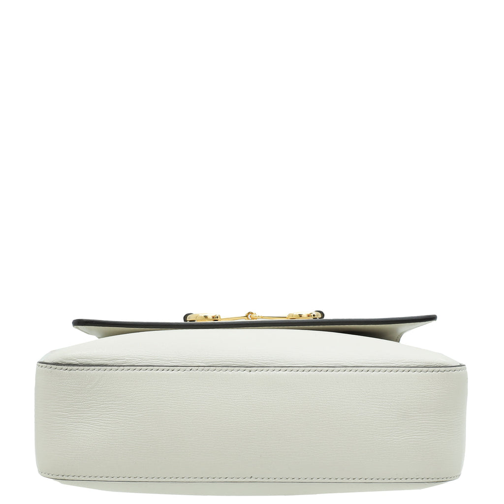 Gucci White Horsebit 1955 Small Shoulder Bag