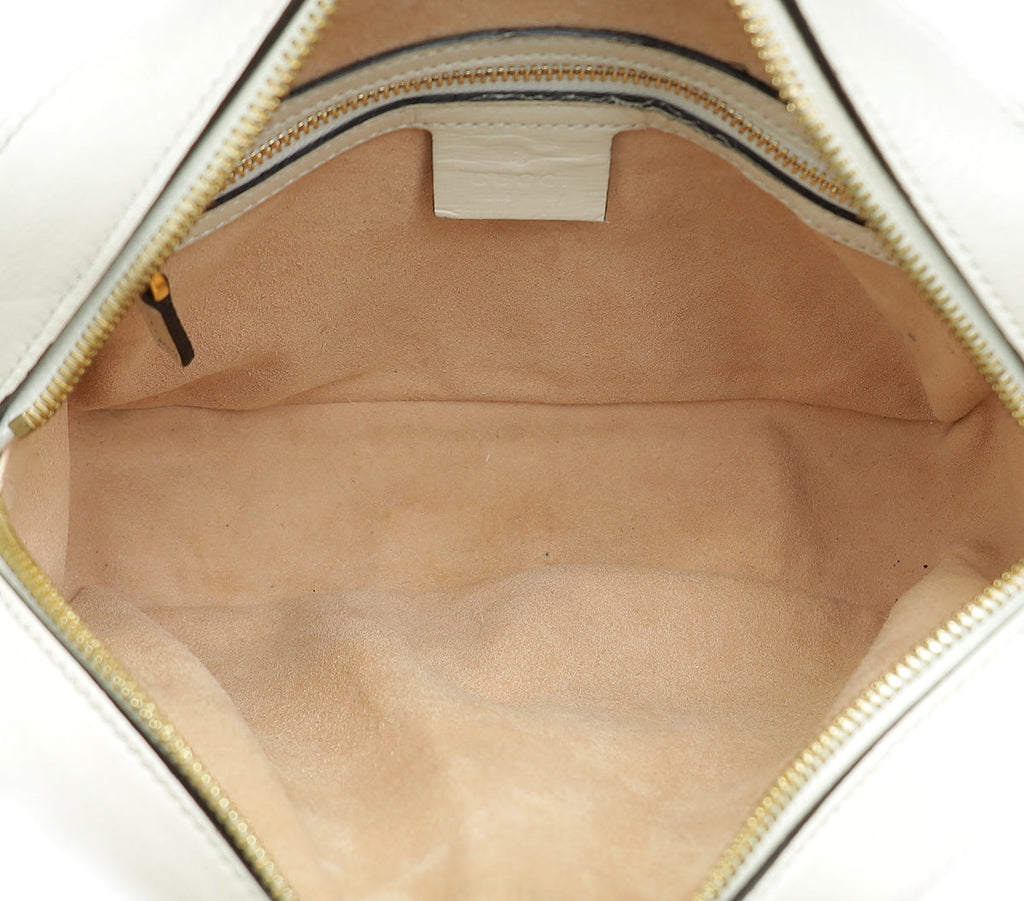 Gucci White Horsebit 1955 Small Shoulder Bag