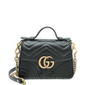Gucci Black GG Marmont Top Handle Mini Bag