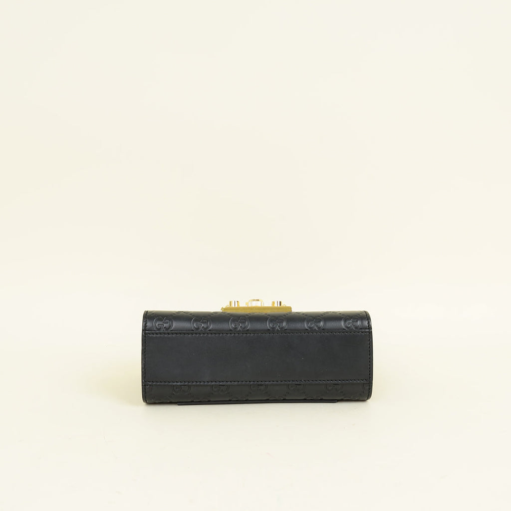 Gucci Black GG Guccissima Padlock Small Shoulder Bag