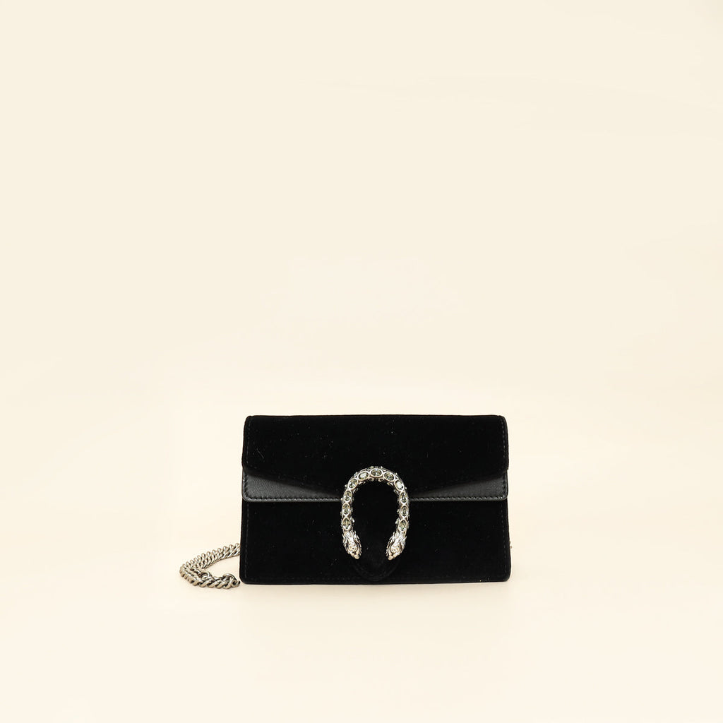 Gucci Black Dionysus Velvet Super Mini Bag
