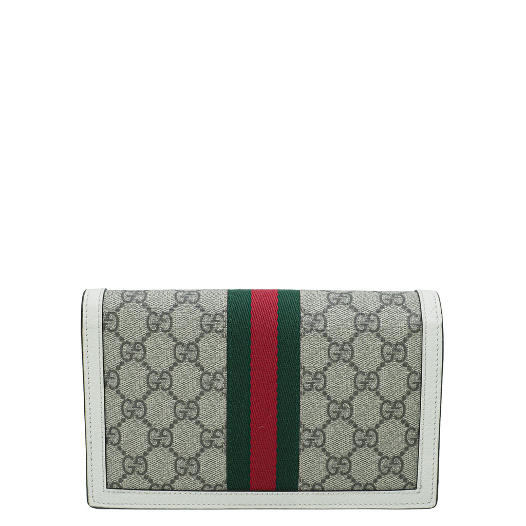 Gucci Multicolor Web Queen Margaret Chain Wallet