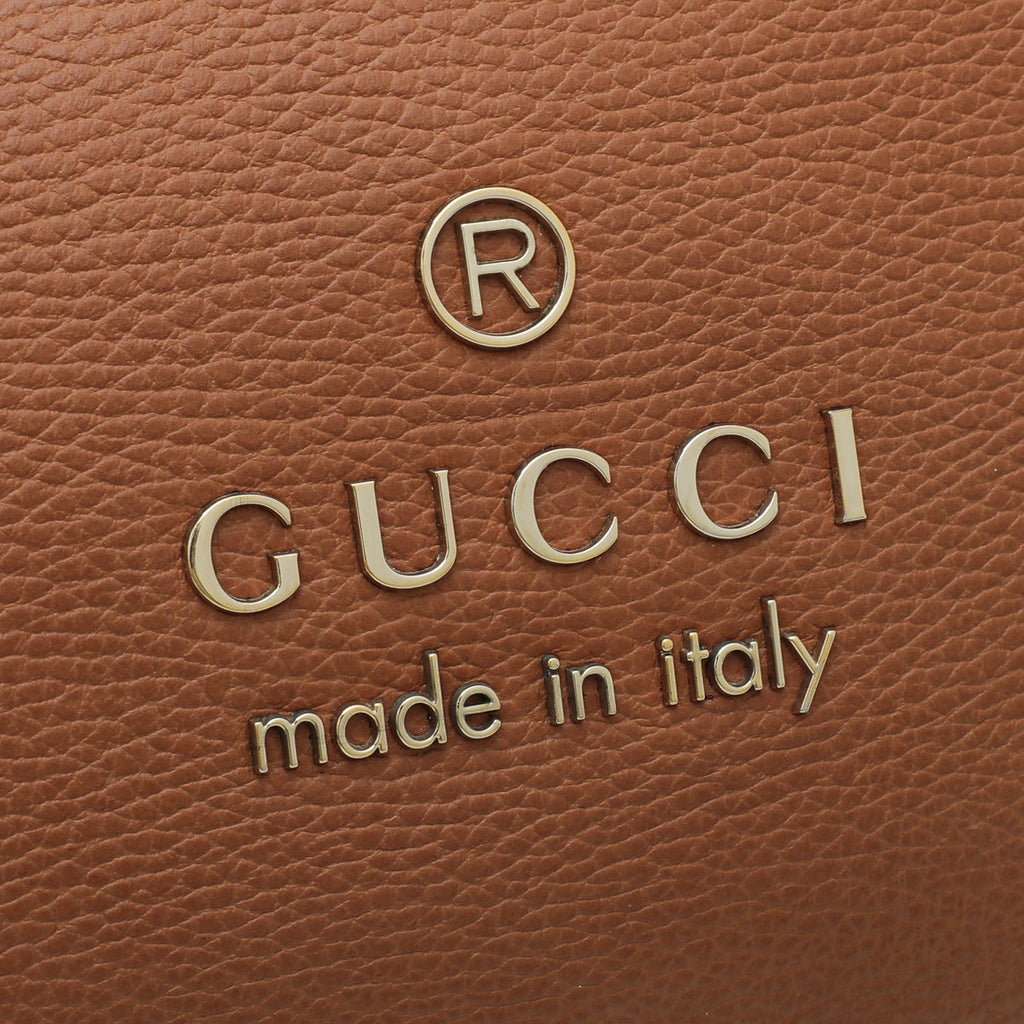 Gucci Brown Braided Handle Gifford Tote Bag
