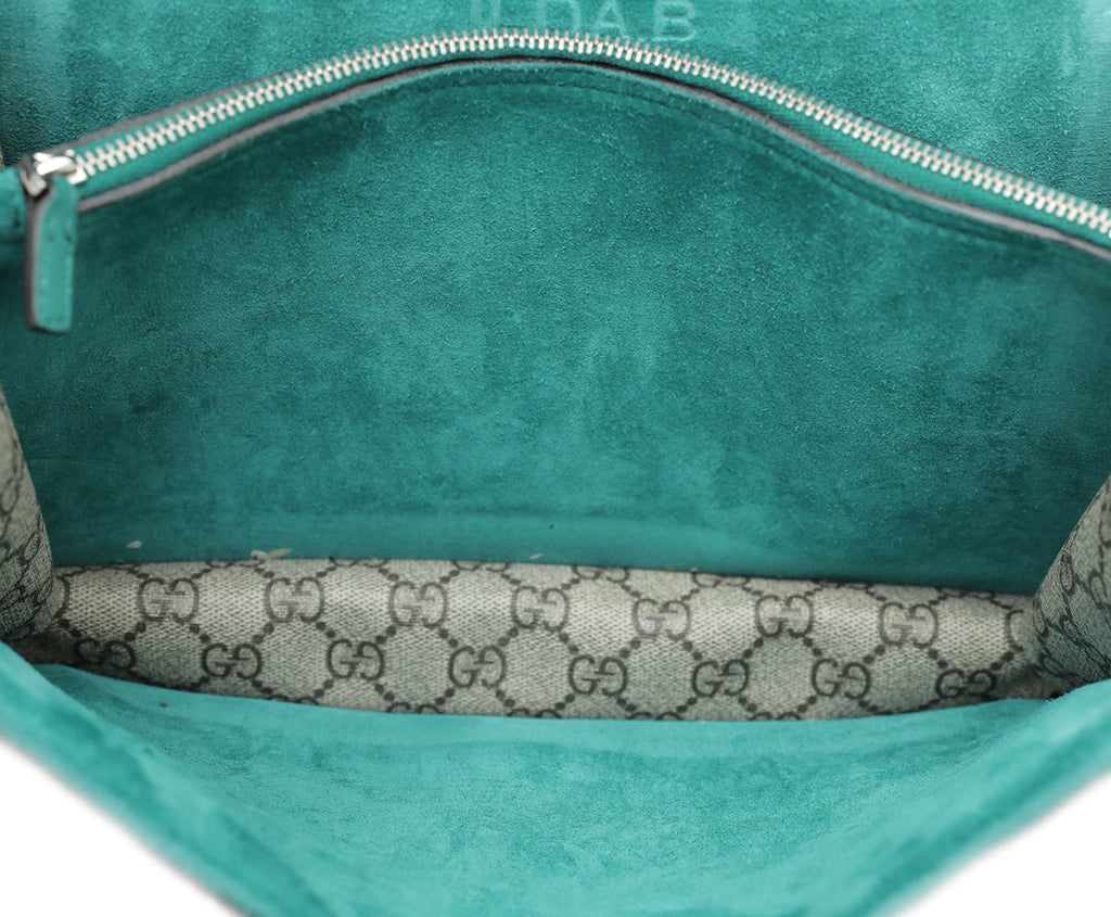 Gucci Ebony Multicolor Crystal Sequins Embroidered Personalized Small Dionysus Bag