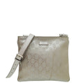 Gucci Metallic Pinkish Grey GG Imprime Flat Messenger Bag Small