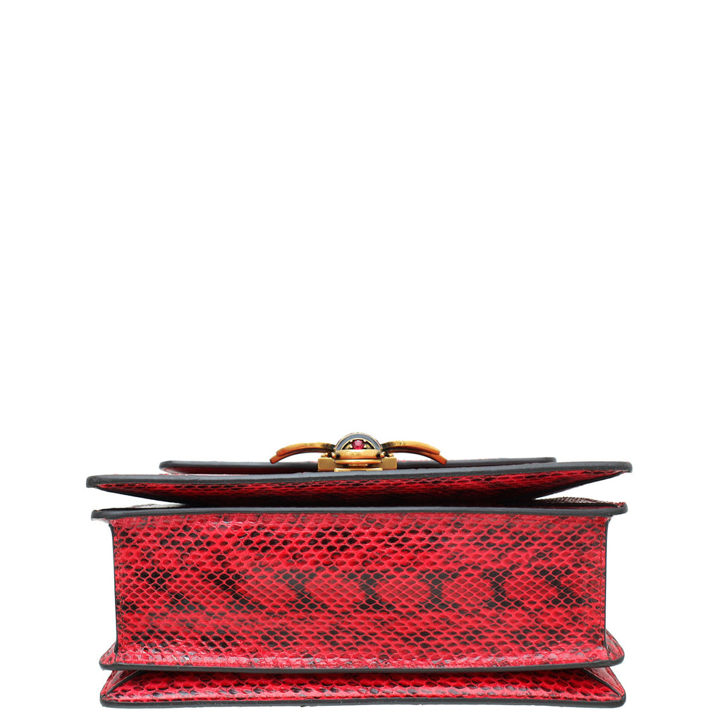 Gucci Red Aged Python Queen Margaret Top Handle Bag