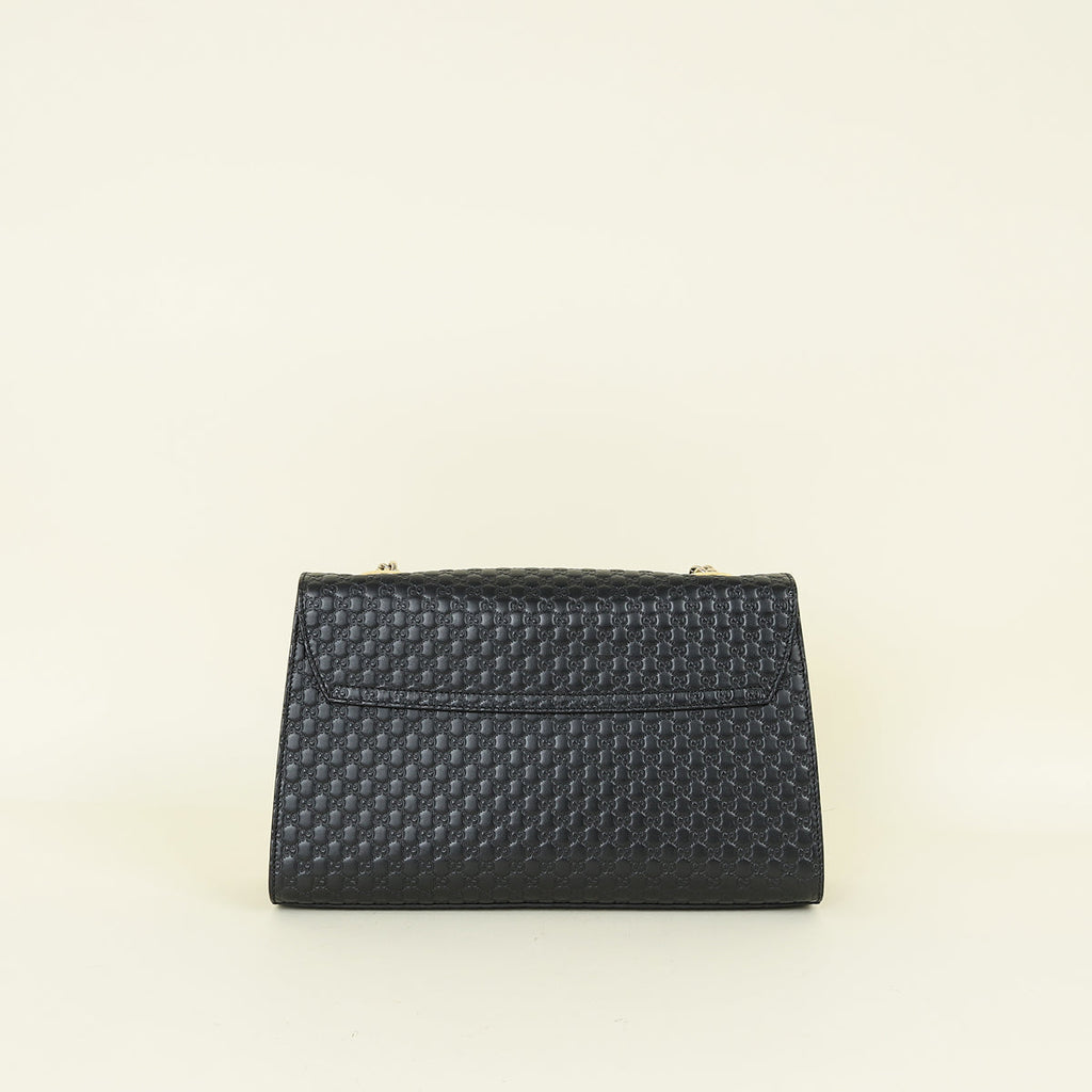 Gucci Black Microguccissima Emily Medium Bag