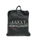 Gucci Black Coco Capitan Logo Drawstring Backpack Bag