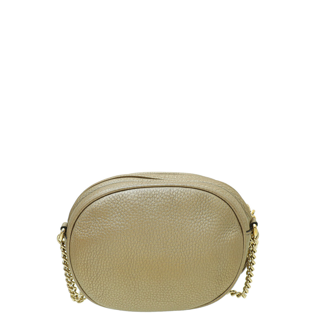 Gucci Metallic Champagne Soho Tassel Mini Chain Bag