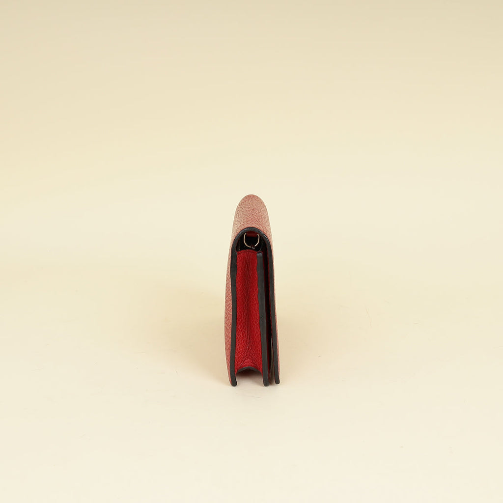 Gucci Red Interlocking G Wallet on Chain