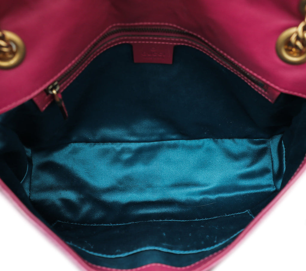 Gucci Pink GG Velvet Marmont Blind For Love Medium Bag