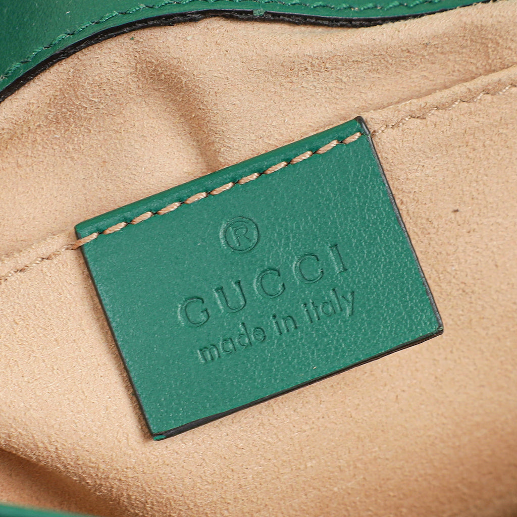 Gucci Green GG Marmont Matelasse Small Shoulder Bag
