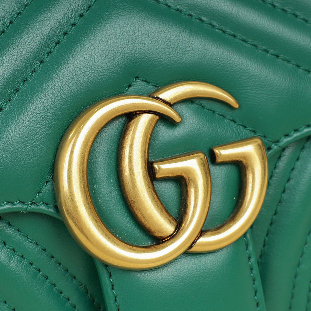 Gucci Green GG Marmont Matelasse Small Shoulder Bag