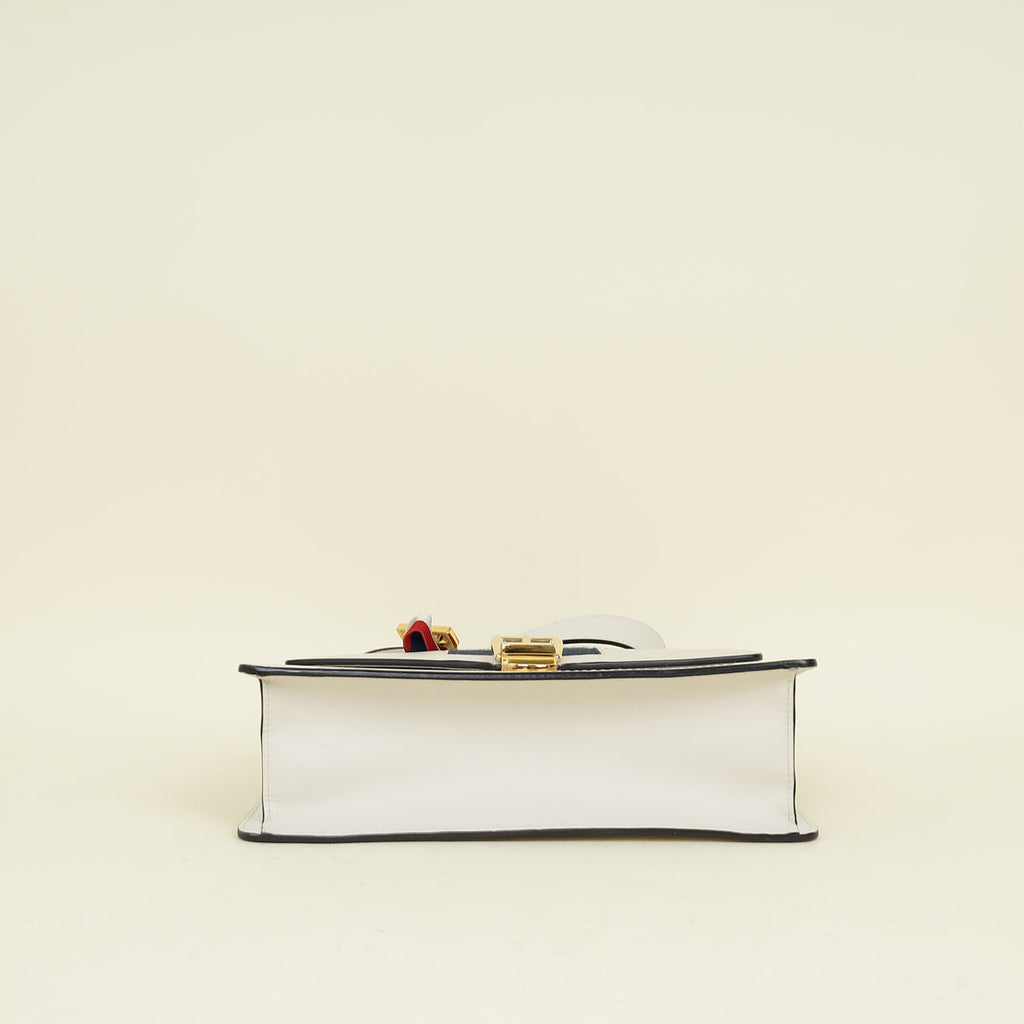 Gucci White Sylvie Small Flap Shoulder Bag