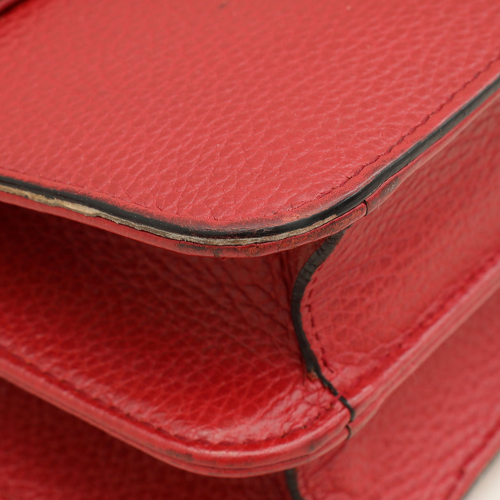 Gucci Red Interlocking G Flap Medium Shoulder Bag