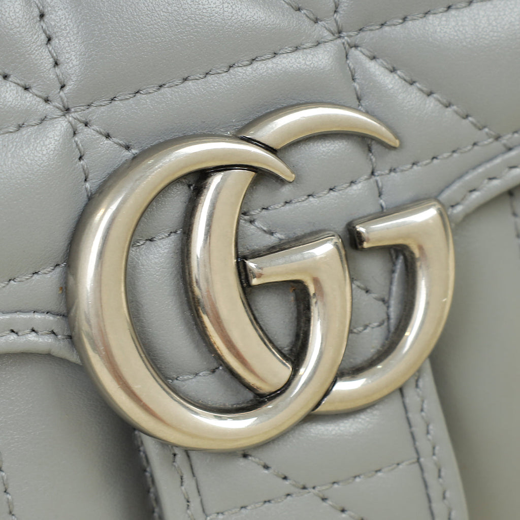 Gucci Grey GG Marmont Mix Quilt Small Shoulder Bag