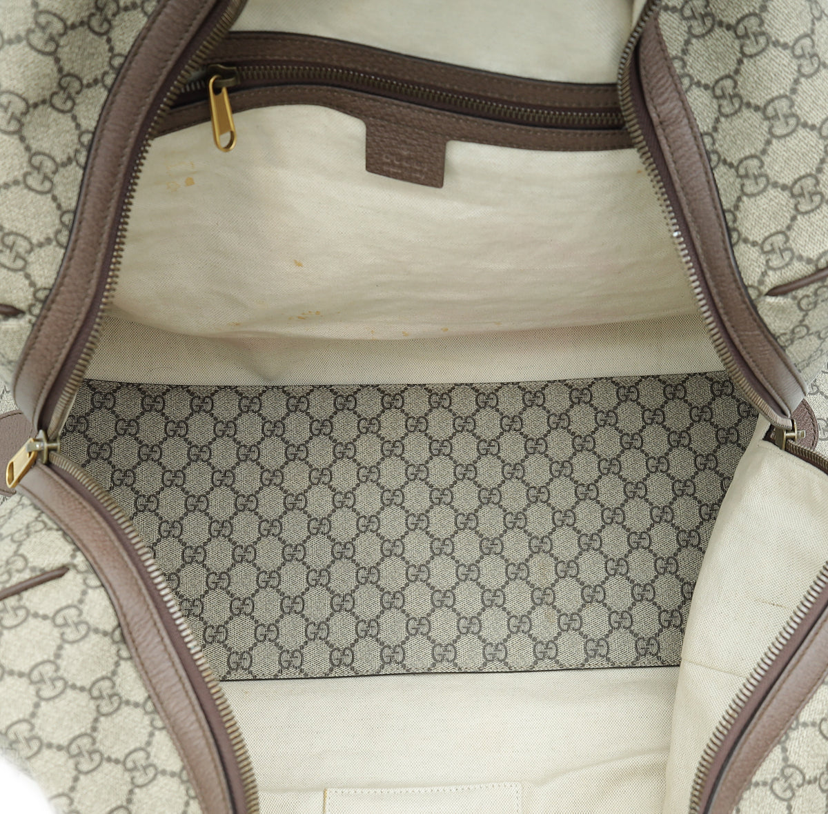 Gucci Ebony GG Supreme Ophidia Savoy Large Duffle Large Bag W/ NY Initial Tag