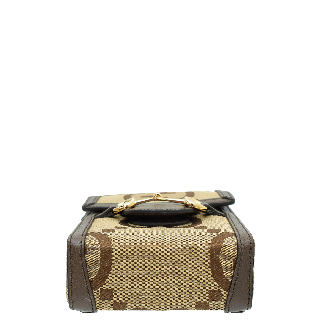 Gucci Bicolor Jumbo GG Horsebit 1955 Mini Rectangular Bag