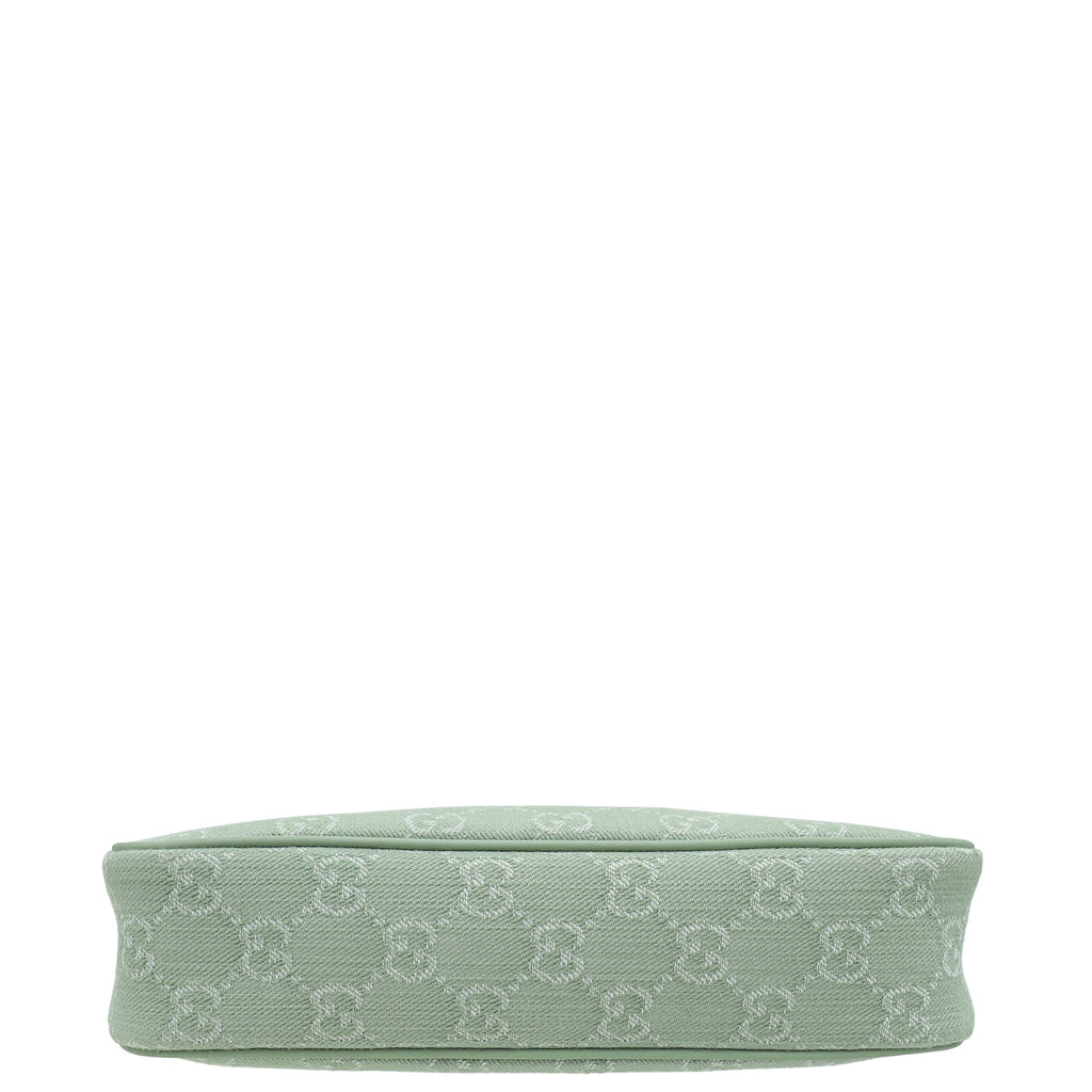 Gucci Pale Green GG Ophidia Denim Small Shoulder Bag