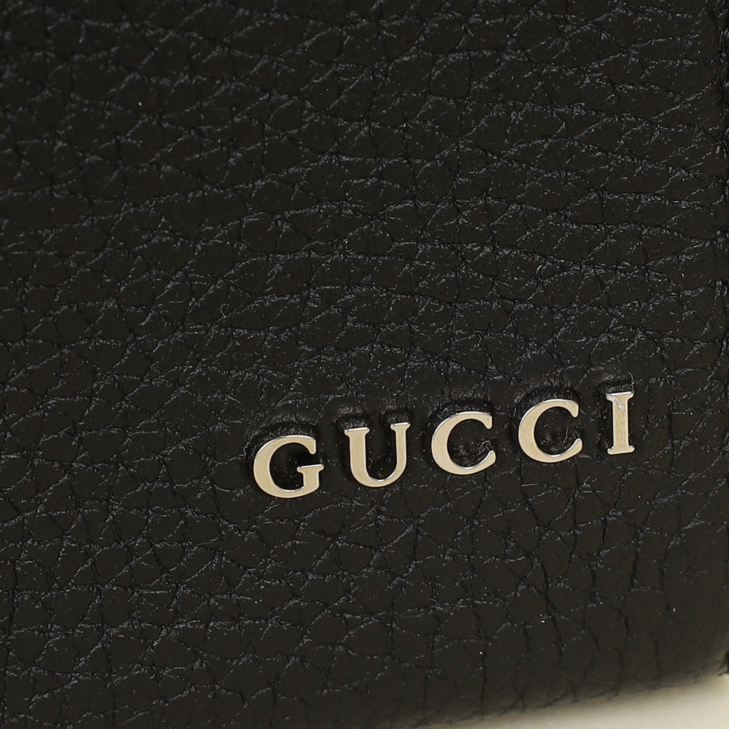 Gucci Black Logo Wristlet Pouch W/ A.A Initials on the Wristlet