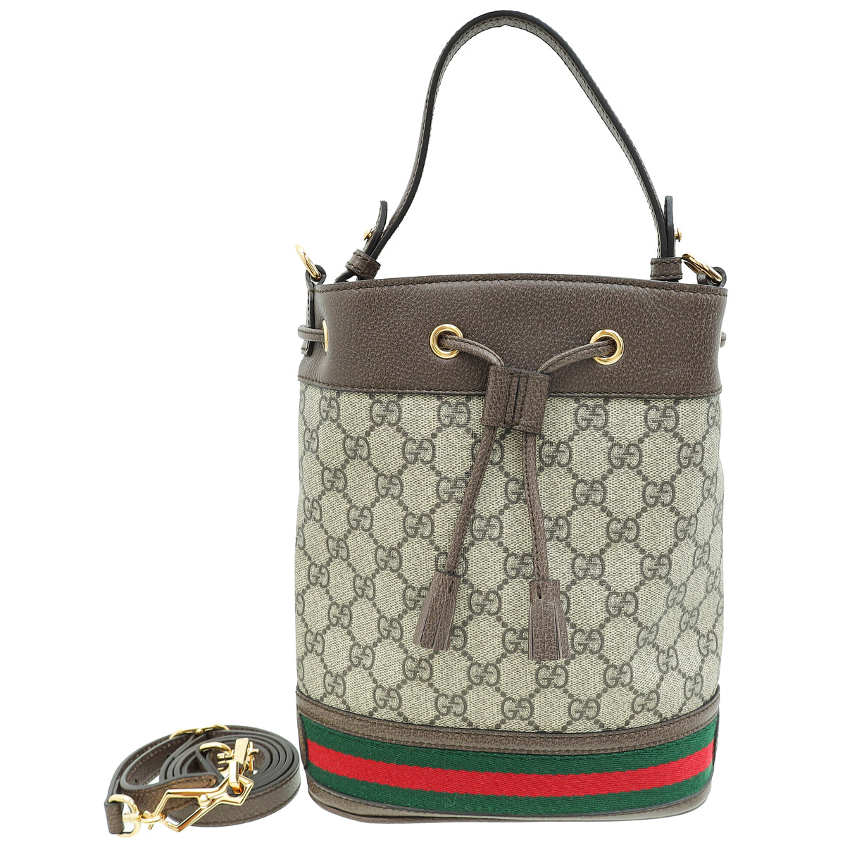 Gucci Bicolor GG Supreme Ophidia Small Bucket Bag