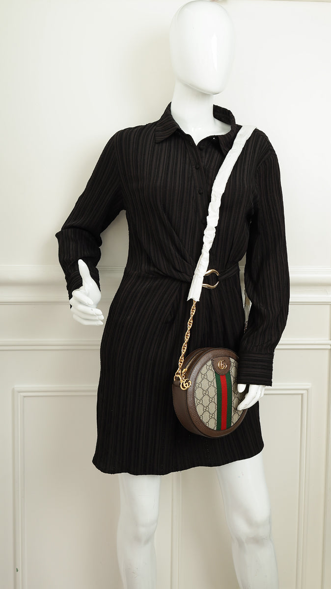 Gucci Bicolor Ophidia Round Shoulder Bag