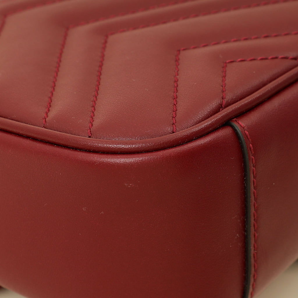 Gucci Burgundy GG Marmont Small Shoulder Bag