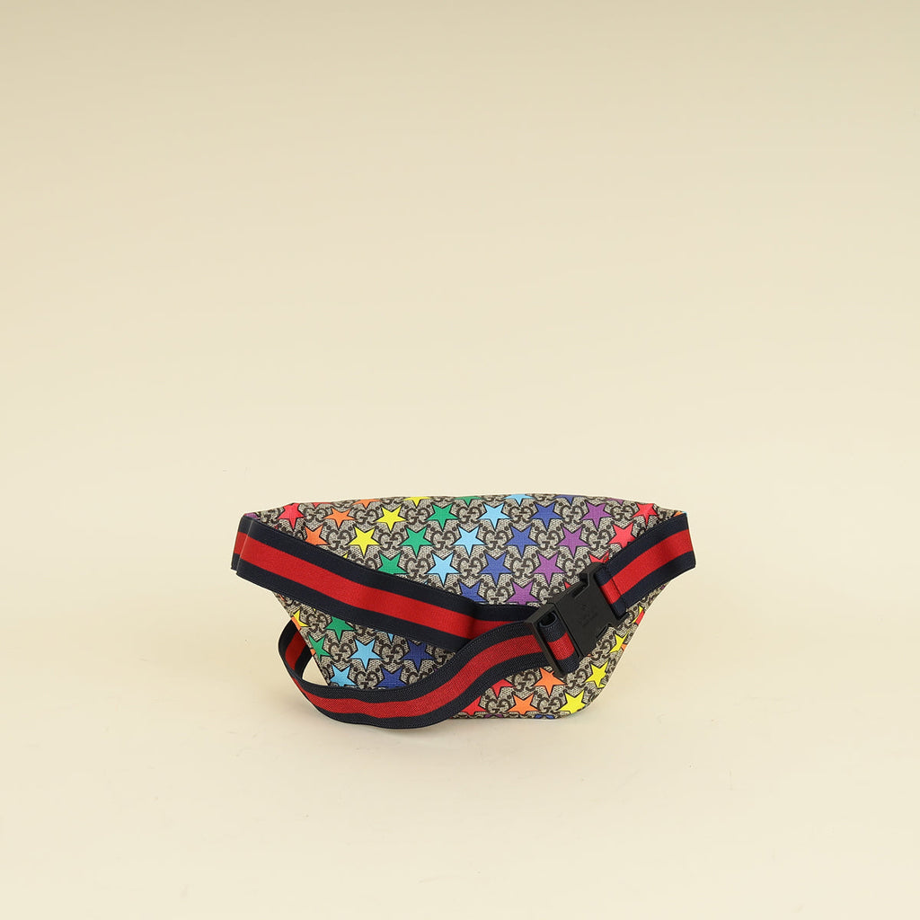 Gucci Multicolor GG Supreme Stars Print Web Children's Belt Bag